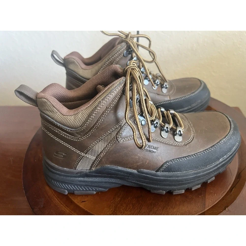Skecher Chukka Boots Men‎ 7 Chocolate Brown Relaxed Fit Leather Memory Foam